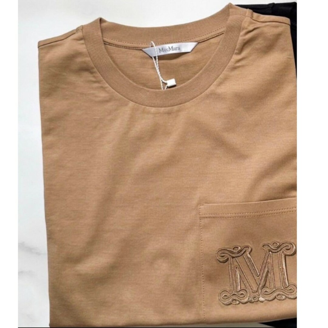 Max Mara(マックスマーラ)のMax Mara ロゴコットンTシャツ 新品タグ付き レディースのトップス(Tシャツ(半袖/袖なし))の商品写真