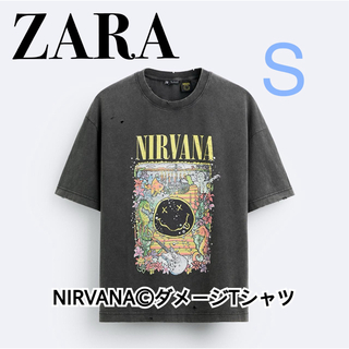 ザラ(ZARA)のZARA/NIRVANAⒸダメージTシャツ ニルヴァーナ S【新品】完売品！(Tシャツ/カットソー(半袖/袖なし))