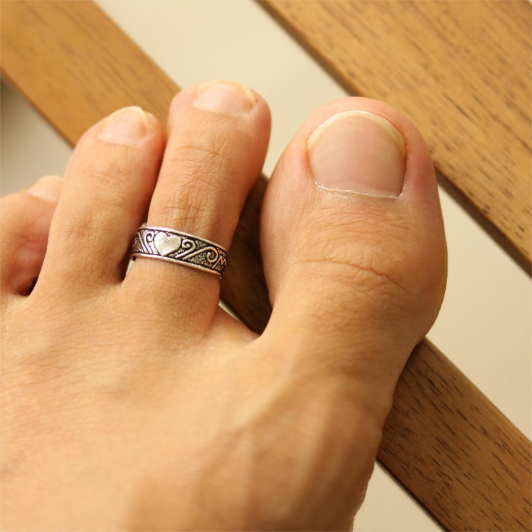 トゥーリング 足 指輪 シルバー メンズ レディース トーリング ハート メンズのアクセサリー(リング(指輪))の商品写真