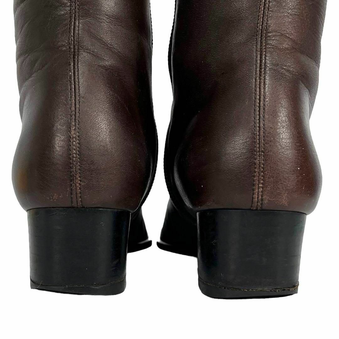 Yves Saint Laurent(イヴサンローラン)の美品 イヴ サンローラン サイドジップ ショート ブーツ ベルト 本革 レザー レディースの靴/シューズ(ブーツ)の商品写真
