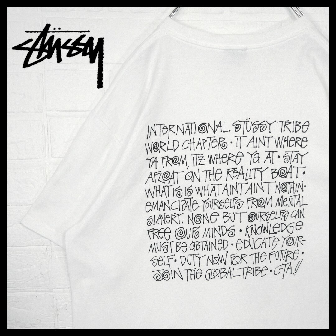 STUSSY(ステューシー)の【STUSSY】メッセージロゴ　Tシャツ　白 メンズのトップス(Tシャツ/カットソー(半袖/袖なし))の商品写真