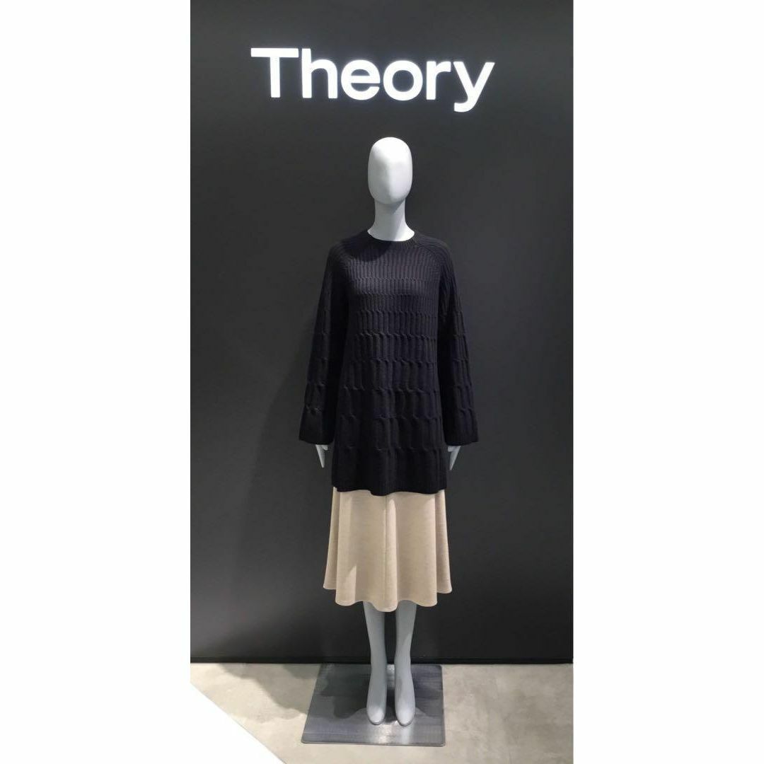 theory(セオリー)のTheory セオリー　カシミヤ混　ケーブル柄ニットラグランスリーブワンピース レディースのワンピース(ミニワンピース)の商品写真