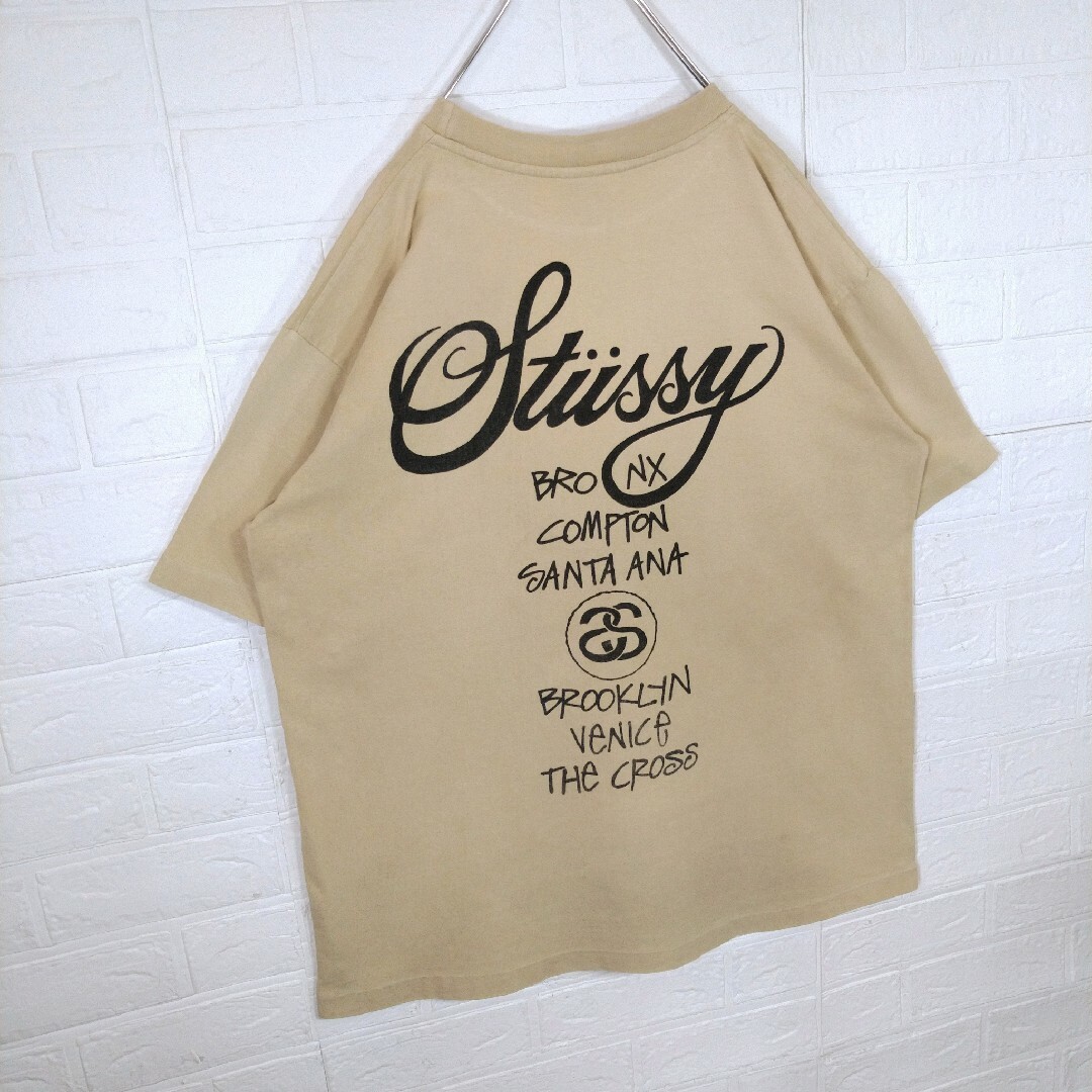 STUSSY(ステューシー)の【STUSSY】90s'紺タグ USA製 ワールドツアーvintage Tシャツ メンズのトップス(Tシャツ/カットソー(半袖/袖なし))の商品写真