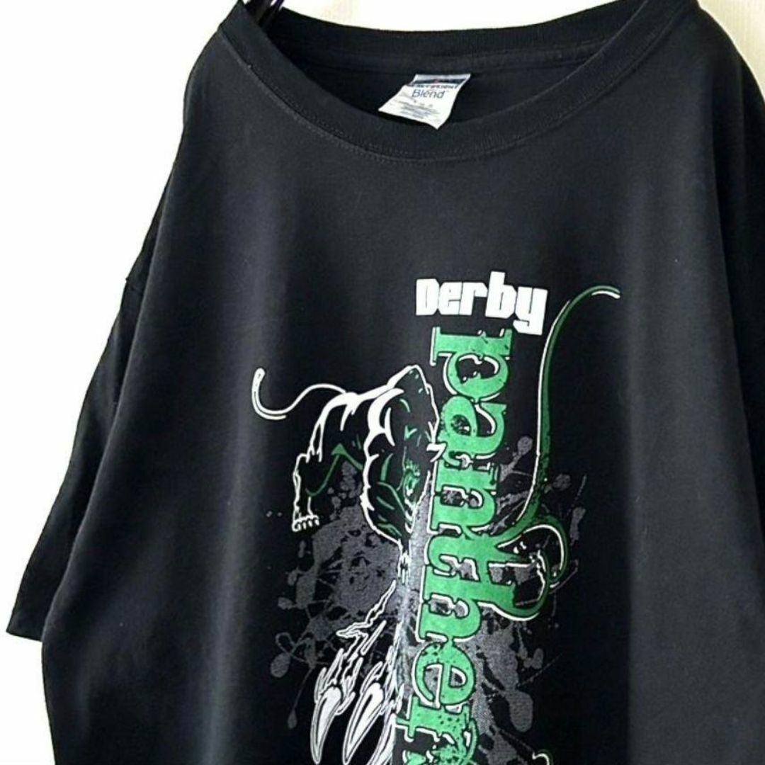 JERZEES(ジャージーズ)のジャージーズ パンサーズ Derby Tシャツ L ブラック 黒 古着 メンズのトップス(Tシャツ/カットソー(半袖/袖なし))の商品写真