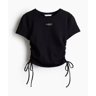 H&M - Ｈ&M★新品 NEW ドローストリングTシャツ クロップド 半袖 