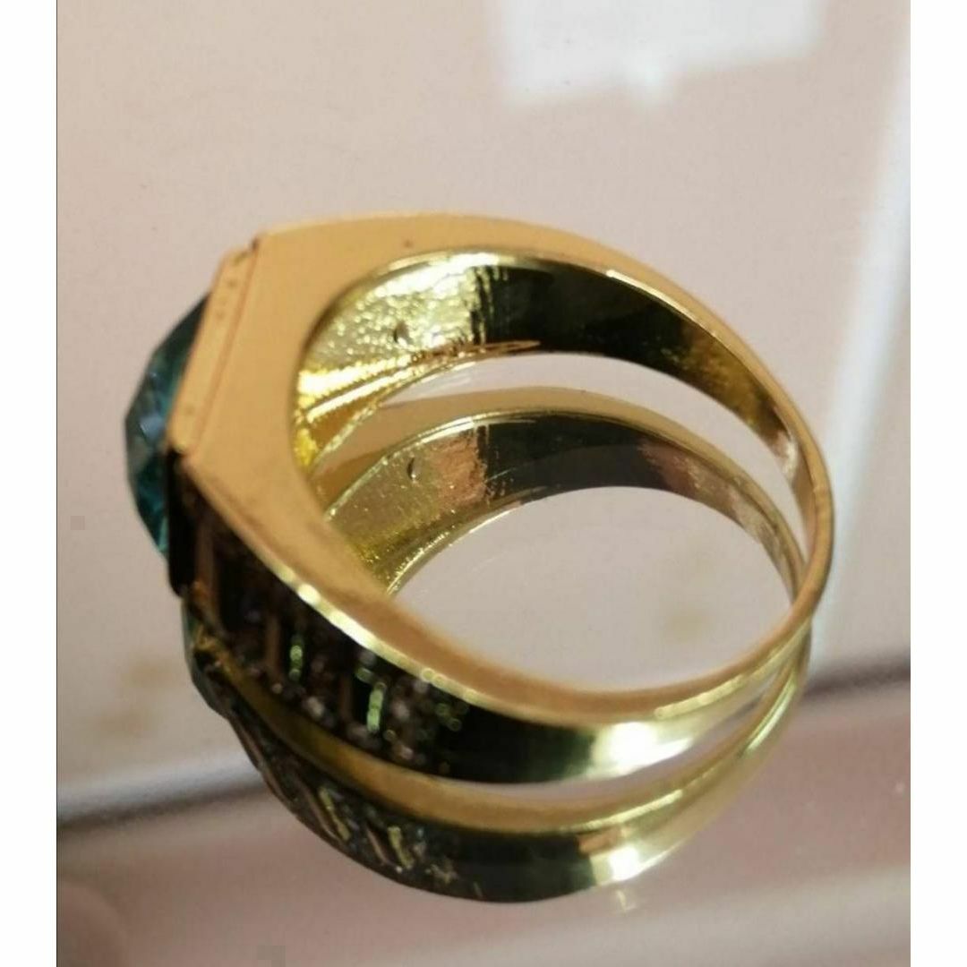 【H060】リング メンズ アクセサリー グリーン エメラルド 指輪 22号 メンズのアクセサリー(リング(指輪))の商品写真