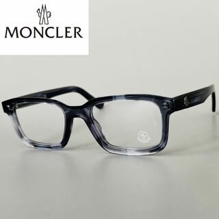 モンクレール(MONCLER)のメガネ モンクレール メンズ レディース スクエア ブルー クリア 青(サングラス/メガネ)
