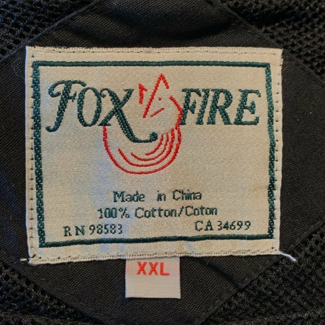 Foxfire(フォックスファイヤー)のFOXFIRE フォックスファイヤー コットン メッシュベスト ブラック マルチポケット Size XXL メンズのトップス(ベスト)の商品写真