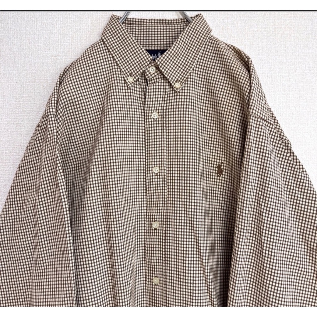 Ralph Lauren(ラルフローレン)のラルフローレン BDシャツ ブラウンギンガムチェック ブラウンポニー ゆるだぼ メンズのトップス(シャツ)の商品写真
