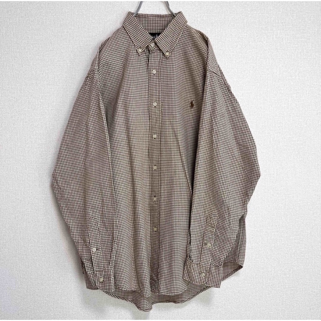 Ralph Lauren(ラルフローレン)のラルフローレン BDシャツ ブラウンギンガムチェック ブラウンポニー ゆるだぼ メンズのトップス(シャツ)の商品写真