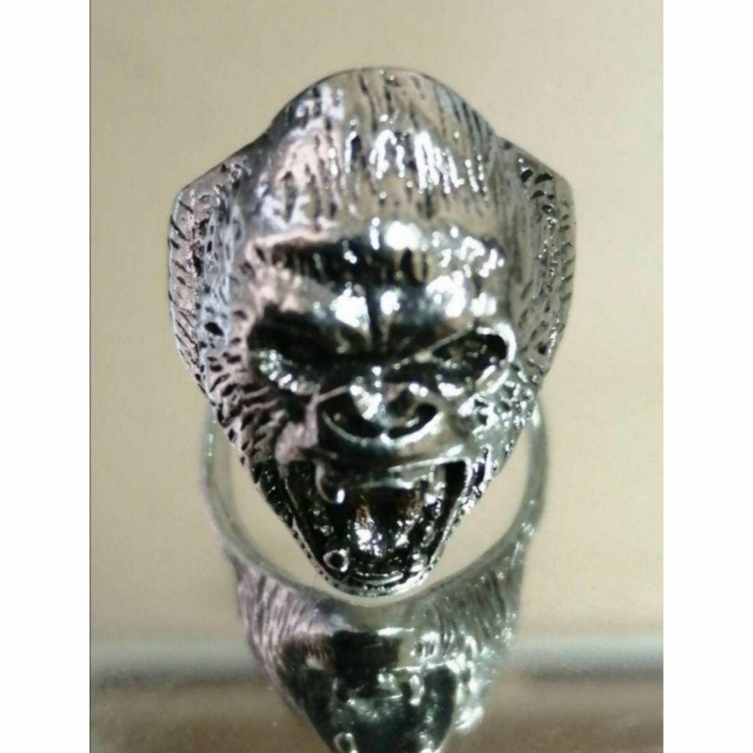 【H069】リング メンズ シルバー アクセサリー ゴリラ 動物 指輪 16号 メンズのアクセサリー(リング(指輪))の商品写真