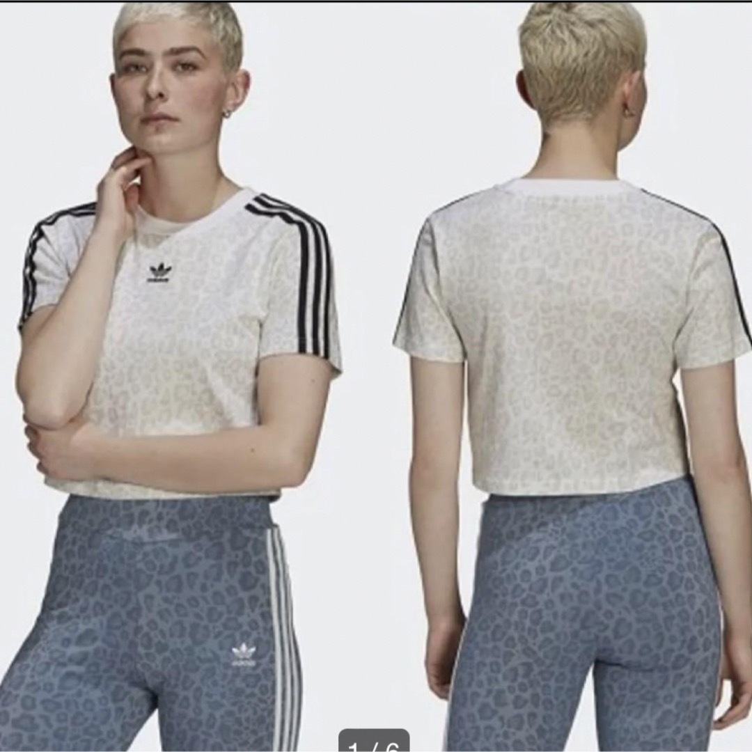 adidas(アディダス)のadidasクロップドTシャツ レディースのトップス(Tシャツ(半袖/袖なし))の商品写真