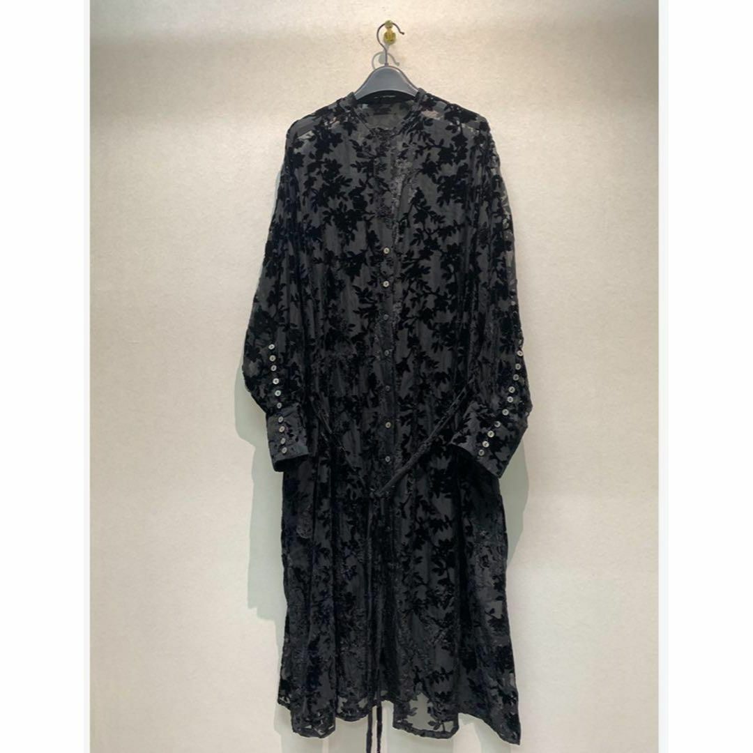 オケージョン　オーガンジー　ワンピース　花柄　ブラック　M　シアー　エレガント レディースのフォーマル/ドレス(その他ドレス)の商品写真