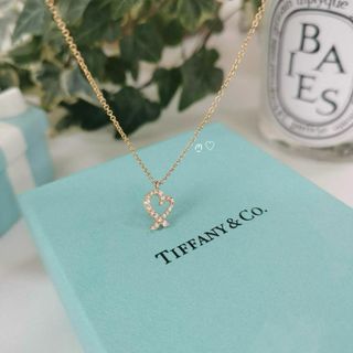 ティファニー(Tiffany & Co.)のティファニー　ダイヤモンドラビングハートネックレス　ペンダント　Ꮶ18ゴールド(ネックレス)