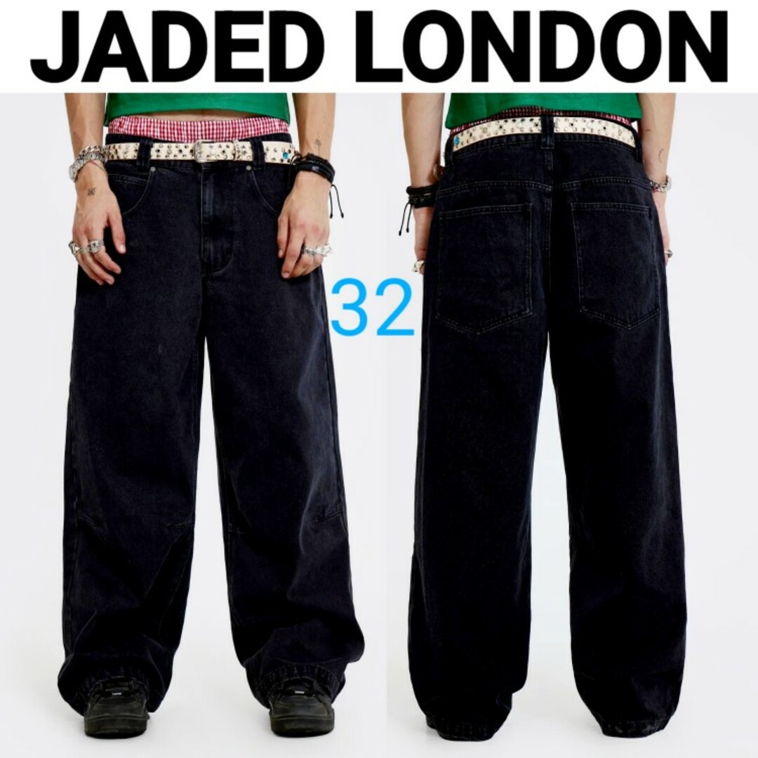 【新品】JADED LONDON COLOSSUS ブラックバギーデニム  32 メンズのパンツ(デニム/ジーンズ)の商品写真