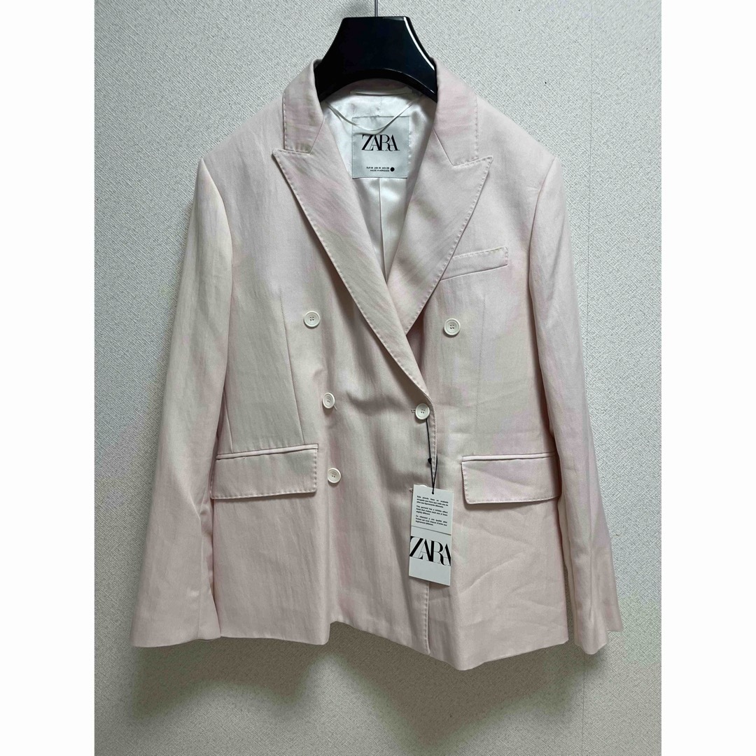 ZARA - zara ピンクジャケット ZW COLLECTION ダブルブレストの ZARA - zara ピンクジャケット ZW COLLECTION ダブルブレストの