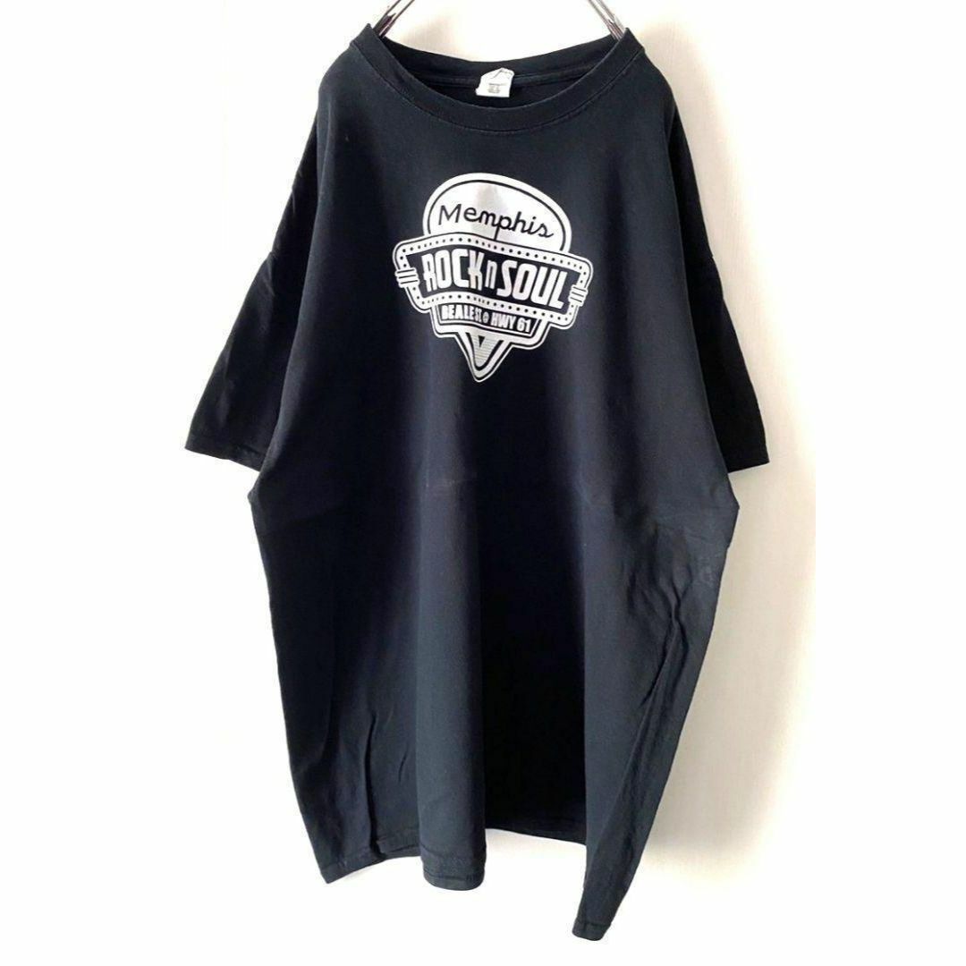 Memphis ROCKnSOUL Tシャツ XL ブラック 黒 古着 メンズのトップス(Tシャツ/カットソー(半袖/袖なし))の商品写真