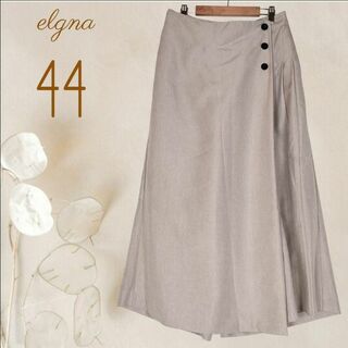 b4293【エルガナ】ラップ巻きスカート風ワイドパンツ 大きいサイズ 体型カバー(その他)