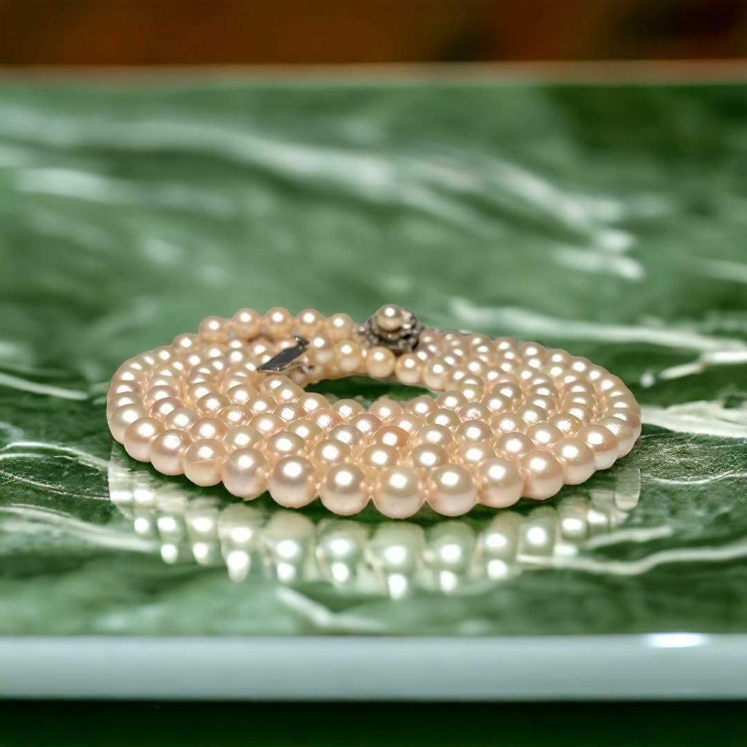 あこや真珠 超 ロング ネックレス 110cm 6.8〜7.2mm シルバー レディースのアクセサリー(ネックレス)の商品写真