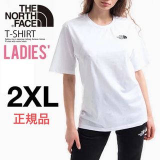 THE NORTH FACE - ノースフェイス レディース Tシャツ 半袖 シンプルドーム コットン 白 XXL