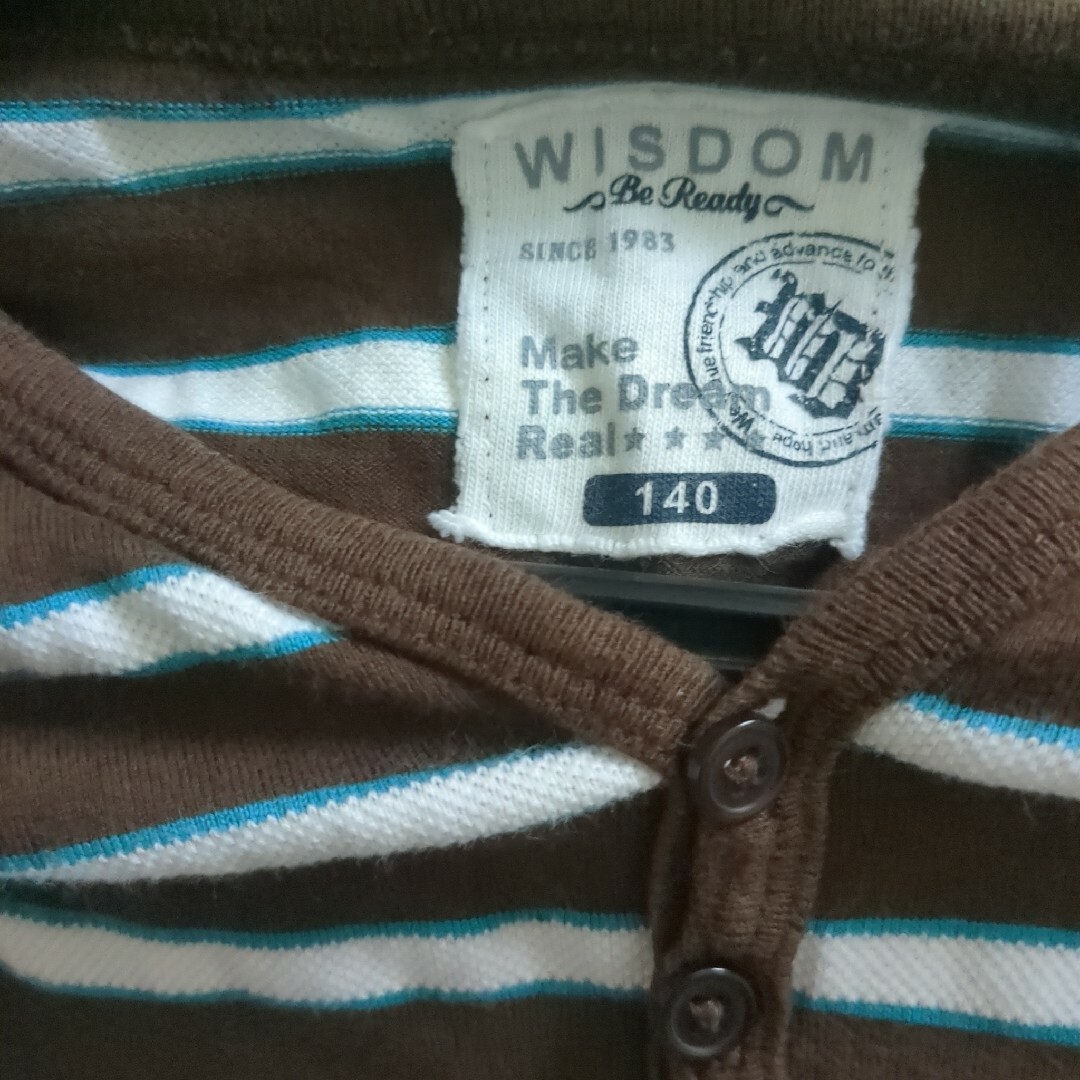 WISDOM ボーダートップス　140センチ キッズ/ベビー/マタニティのキッズ服男の子用(90cm~)(Tシャツ/カットソー)の商品写真