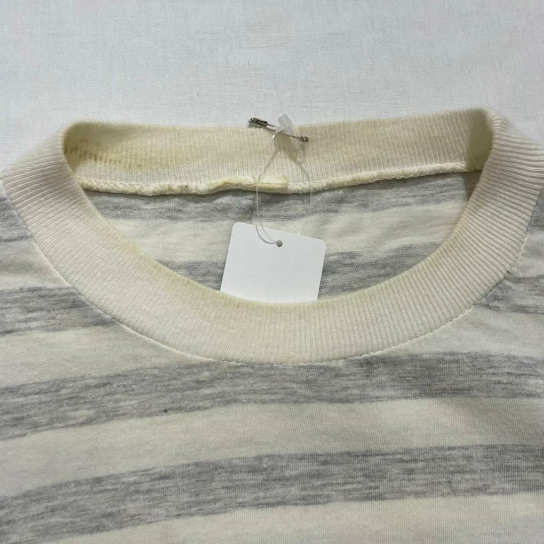 80s 90s ボーダー　カレッジ物　半袖　Tシャツ　シングルステッチ　古着 メンズのトップス(Tシャツ/カットソー(半袖/袖なし))の商品写真