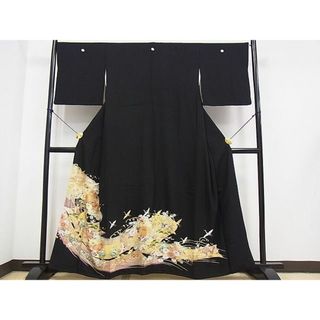 平和屋2■豪華黒留袖　駒刺繍　熨斗飛鶴花文　金彩　逸品　DAAB0805ud(着物)