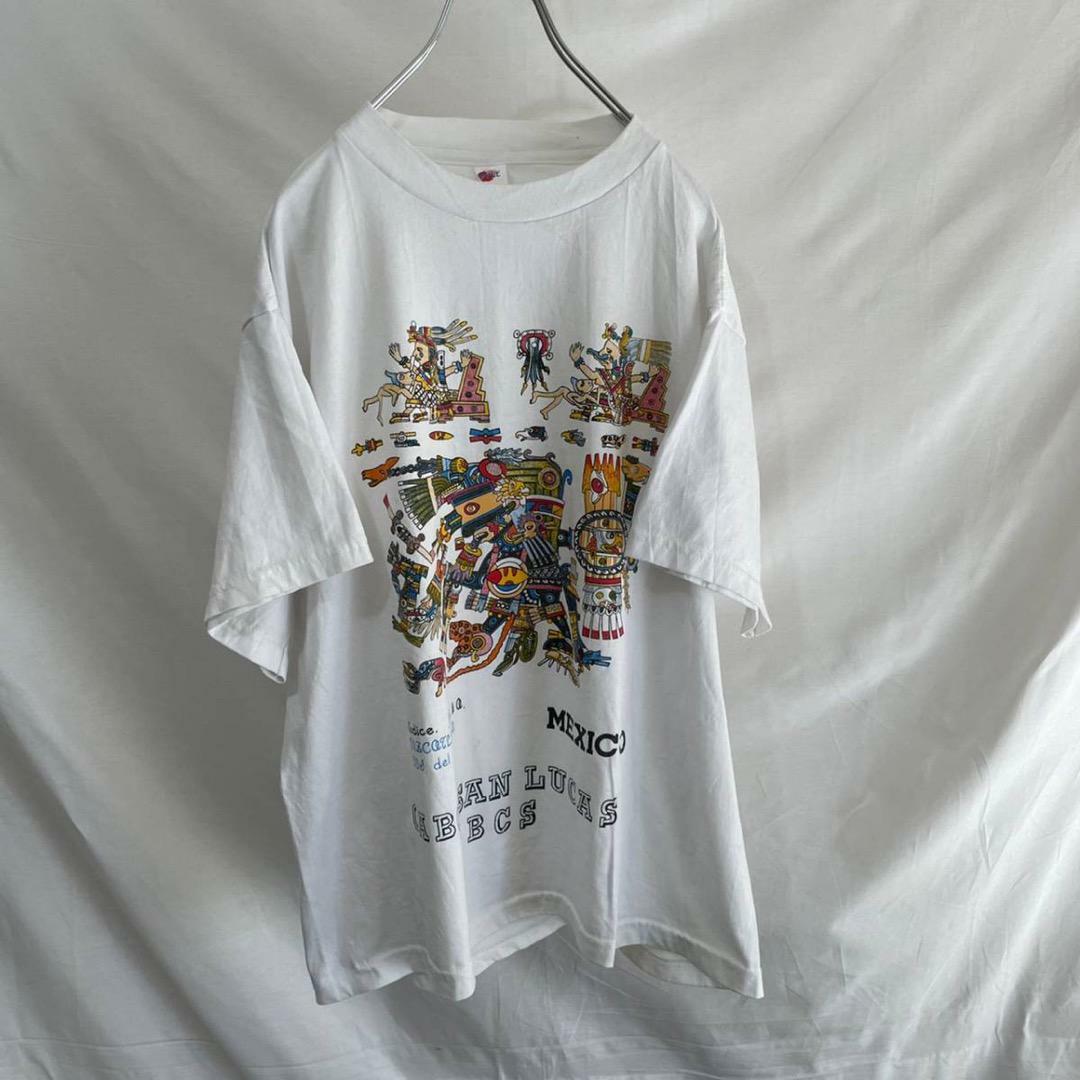 90s カボサンルーカス　メキシコ プリント　プリントT Tシャツ　半袖　古着 メンズのトップス(Tシャツ/カットソー(半袖/袖なし))の商品写真