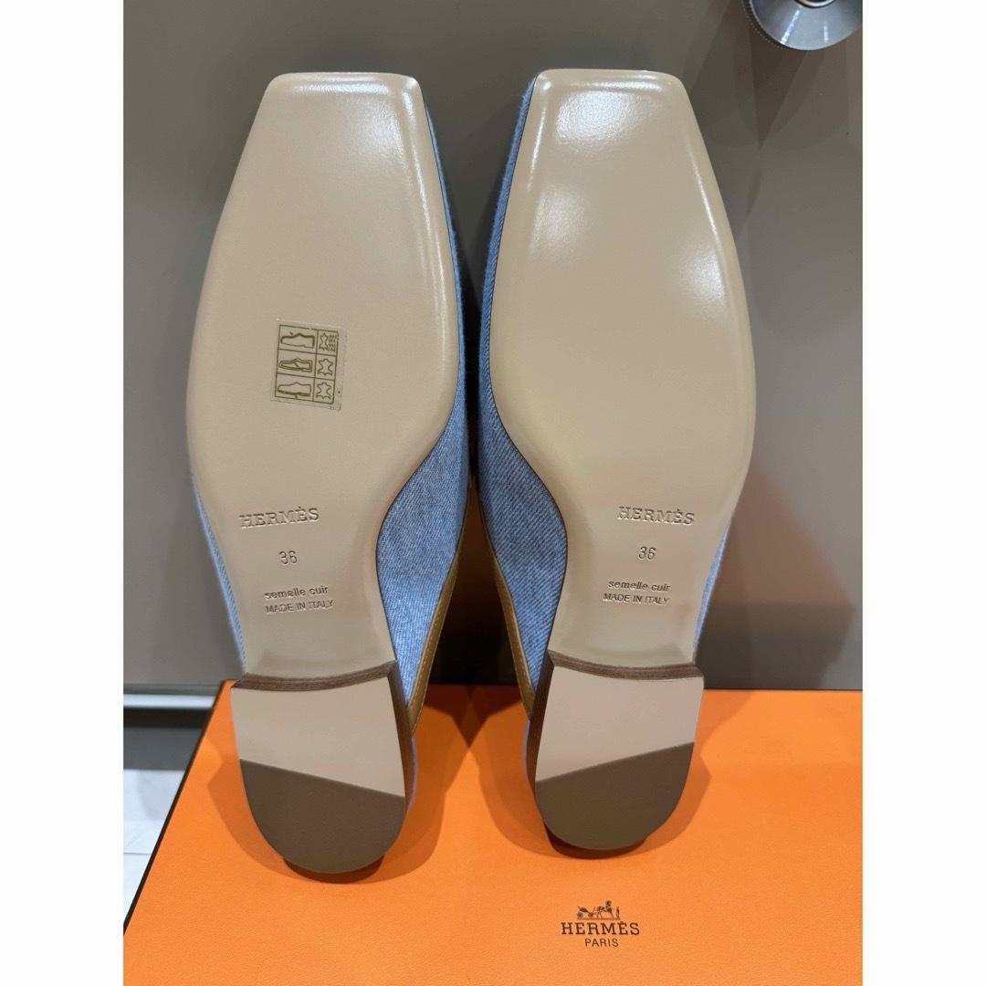 HERMES - エルメス デニム未使用 ミュール スリッパサンダル の HERMES - エルメス デニム未使用 ミュール スリッパサンダル の