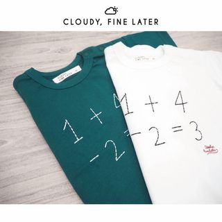 CLOUDY, FINE LATER すうじ刺繍Tシャツ(Tシャツ/カットソー)