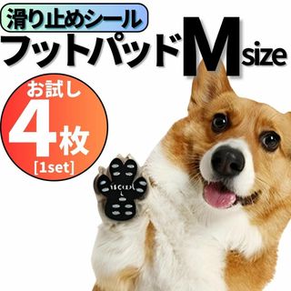 犬用 すべり止め 肉球 パッド 足裏 シール M 4枚 足 膝 関節 保護 老犬(犬)