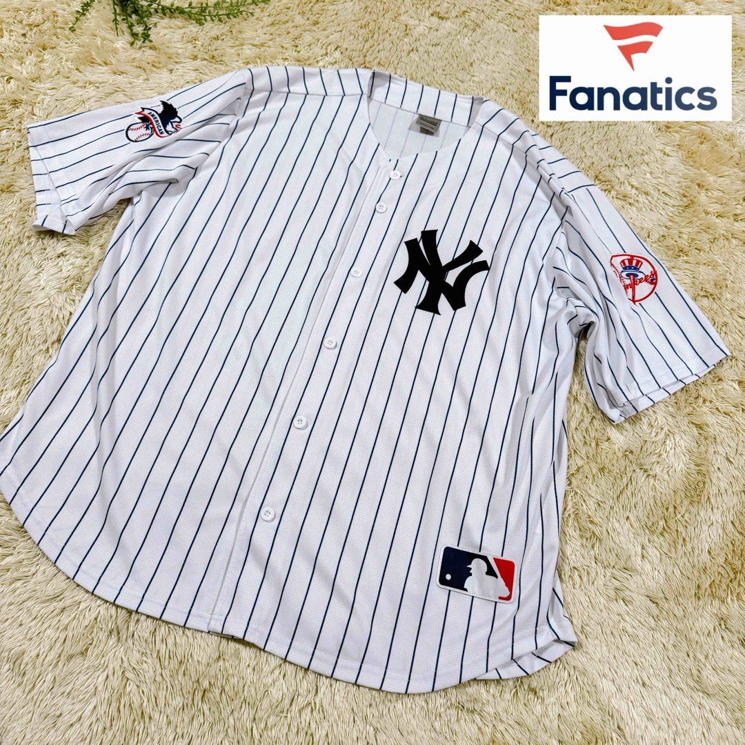 【美品】FANATICS ニューヨーク　ヤンキース　ベースボールシャツ 2XL メンズのトップス(シャツ)の商品写真