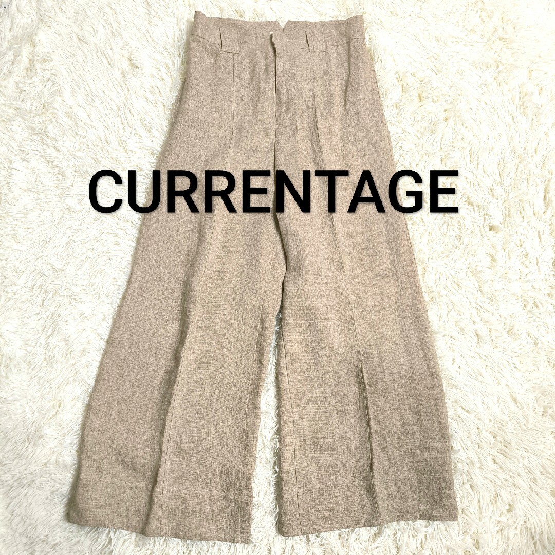 CURRENTAGE  カレンテージ リネン バックベルト ワイドパンツ レディースのパンツ(カジュアルパンツ)の商品写真