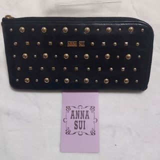 ANNA SUI - 美品☆アナスイ ANNA SUIレザースタッズラウンドファスナー長財布 黒