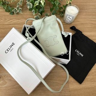 celine - CELINEセリーヌ　トリオンフドローストリングモバイルポーチ　スマホショルダー