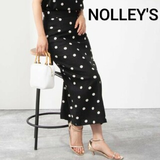 ノーリーズ(NOLLEY'S)の【23SS】ノーリーズ NOLLEY'S プリントミディタイトスカート ブラック(ロングスカート)