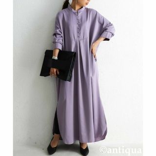 アンティカ(antiqua)の【antiqua】光沢感とシルエットのバランス♪ サテンワンピース【アンティカ】(ロングワンピース/マキシワンピース)