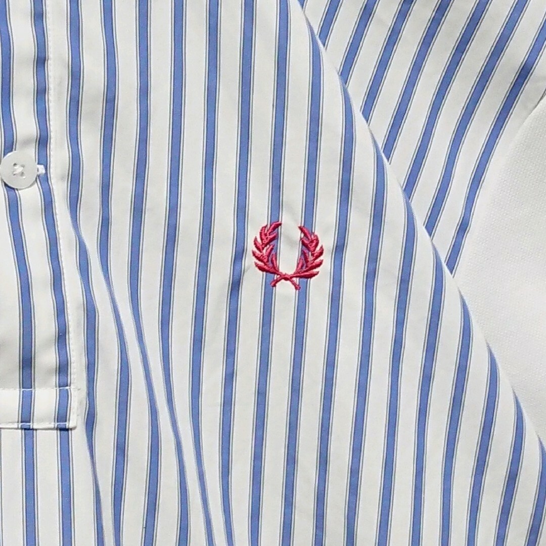 FRED PERRY(フレッドペリー)の希少 フレッドペリー トーマスメイソン 刺繍 ロゴ ストライプ 半袖 ポロシャツ メンズのトップス(ポロシャツ)の商品写真
