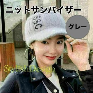 ①ゴルフ　サンバイザー　帽子　ニット　女性　ポニーテール　テニス　韓国 ボア