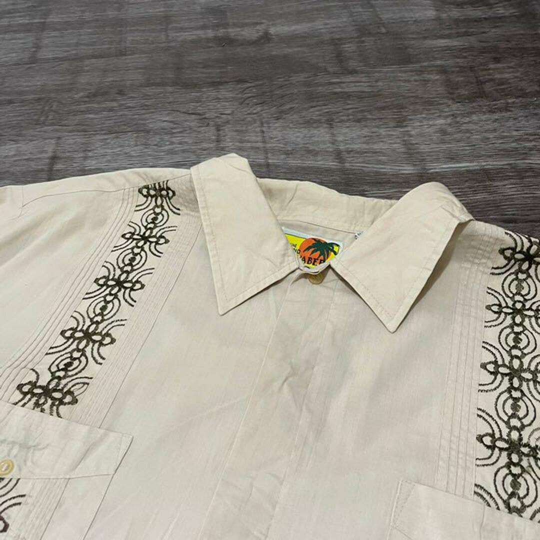キューバシャツ　メキシカンシャツ　グアヤベラ　ベージュ　刺繍　ヴィンテージ メンズのトップス(シャツ)の商品写真