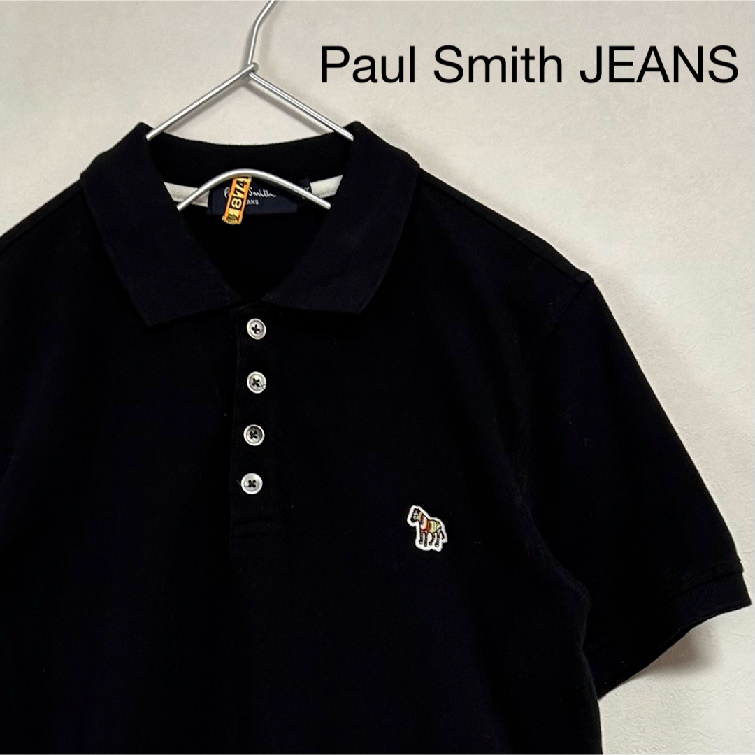 Paul Smith(ポールスミス)の美品 90s Paul Smith JEANS 半袖 ポロシャツ 鹿の子ブラック メンズのトップス(ポロシャツ)の商品写真