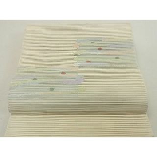 平和屋2■夏物　八寸名古屋帯　絽綴れ　横段文　金銀糸　正絹　逸品　DAAA0943ea(帯)