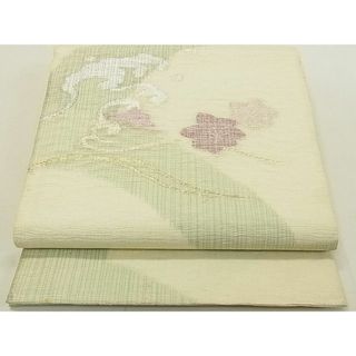 平和屋2■夏物　太鼓柄袋帯　櫛織　立波舞葉文　金銀糸　逸品　DAAA0976ea(帯)