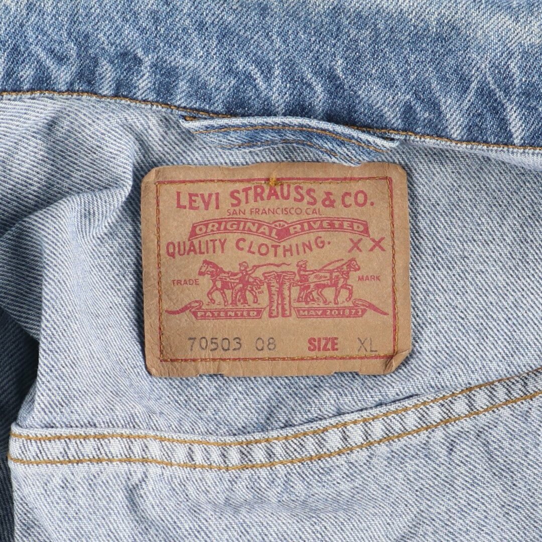 Levi's(リーバイス)の古着 90年代 リーバイス Levi's 70503-08 ユーロモデル デニムジャケット Gジャン メンズXL ヴィンテージ /eaa448384 メンズのジャケット/アウター(Gジャン/デニムジャケット)の商品写真