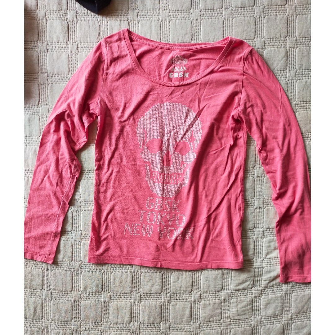 ロングＴシャツ　ピンク　長袖 レディースのトップス(Tシャツ(長袖/七分))の商品写真