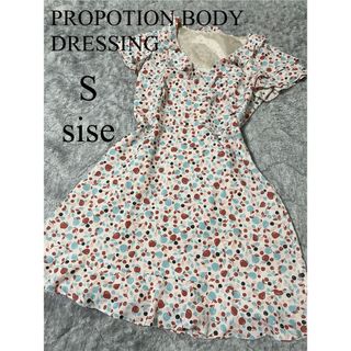 PROPORTION BODY DRESSING - プロポーションボディドレッシング　半袖ワンピース　S小さいサイズ　ピンク　りんご