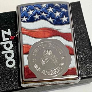 ジッポー(ZIPPO)のZippo アメリカ国旗 星条旗 クロームミラー 純正 ジッポー オイルライター(タバコグッズ)