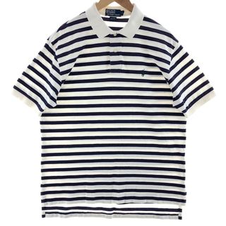 ラルフローレン(Ralph Lauren)の古着 ラルフローレン Ralph Lauren POLO by Ralph Lauren 半袖 ボーダー ポロシャツ メンズL /eaa381393(ポロシャツ)