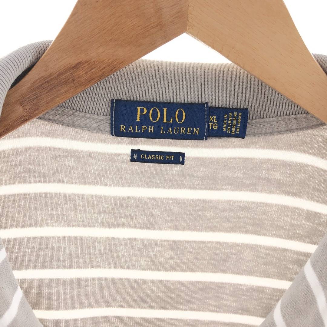 Ralph Lauren(ラルフローレン)の古着 ラルフローレン Ralph Lauren POLO RALPH LAUREN 半袖 ボーダー ポロシャツ メンズXL /eaa381417 メンズのトップス(ポロシャツ)の商品写真