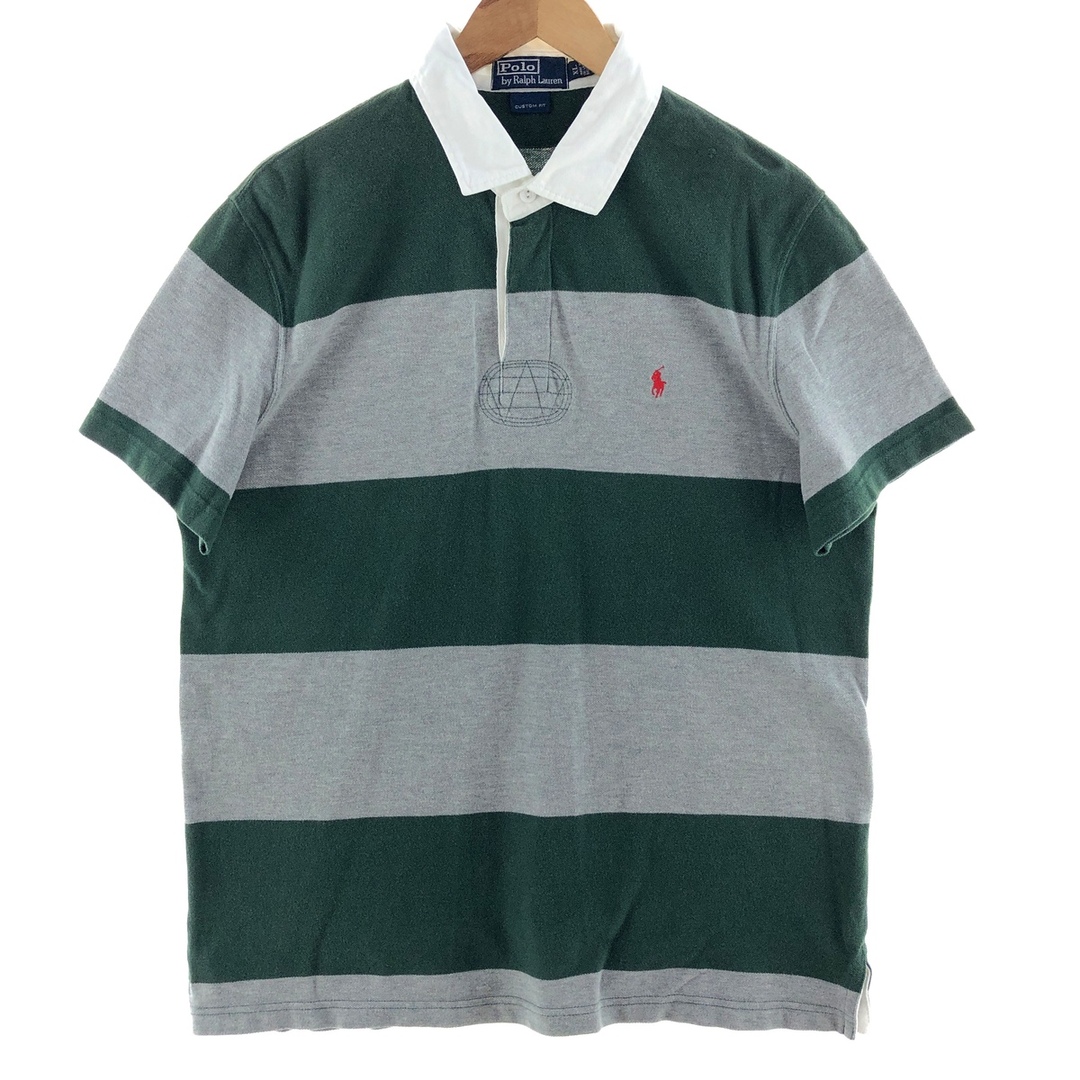 Ralph Lauren(ラルフローレン)の古着 ラルフローレン Ralph Lauren POLO by Ralph Lauren CUSTOM FIT ボーダー柄 半袖 ラガーシャツ メンズXL /eaa381425 メンズのトップス(シャツ)の商品写真